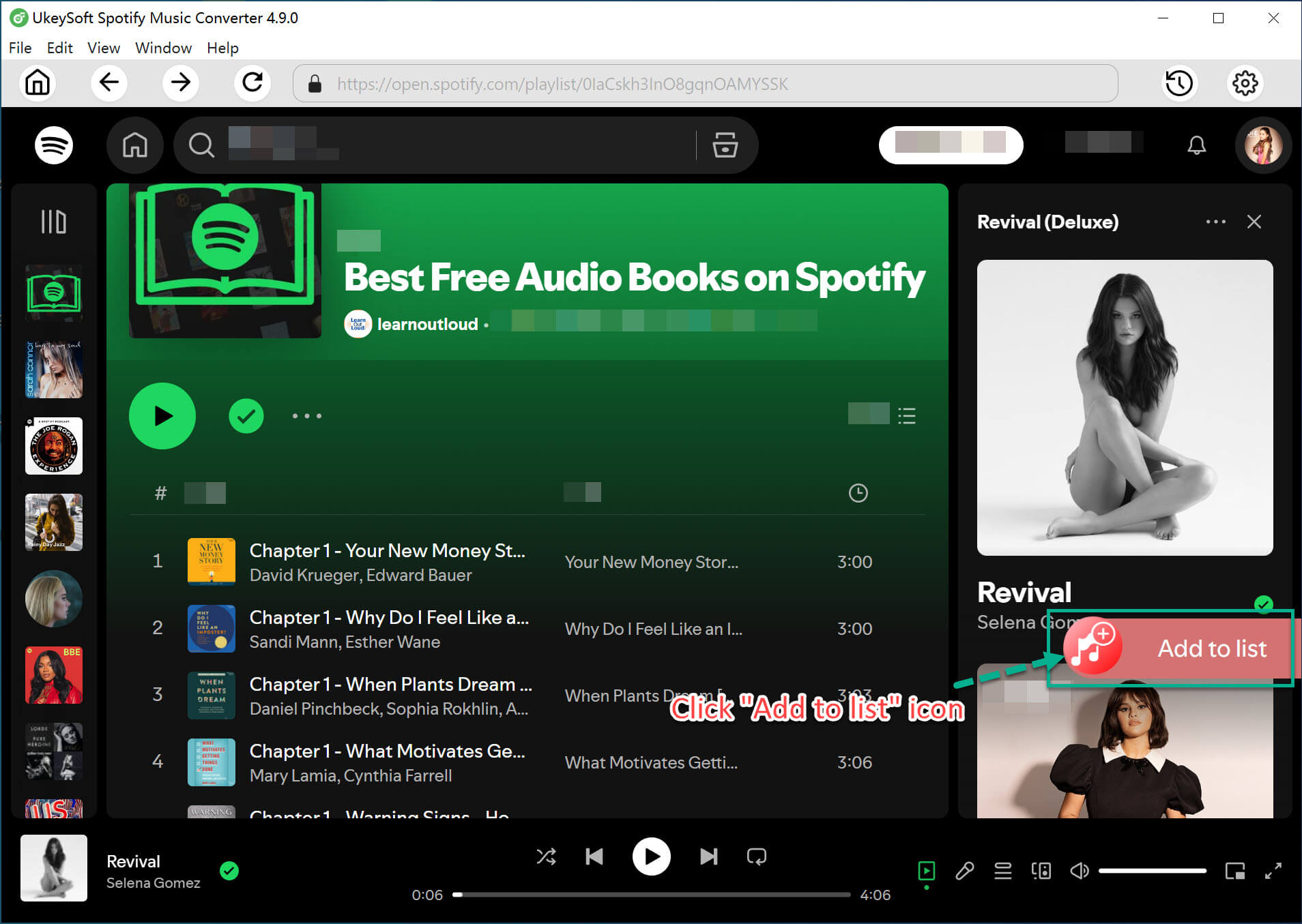 add Spotify audiobooks