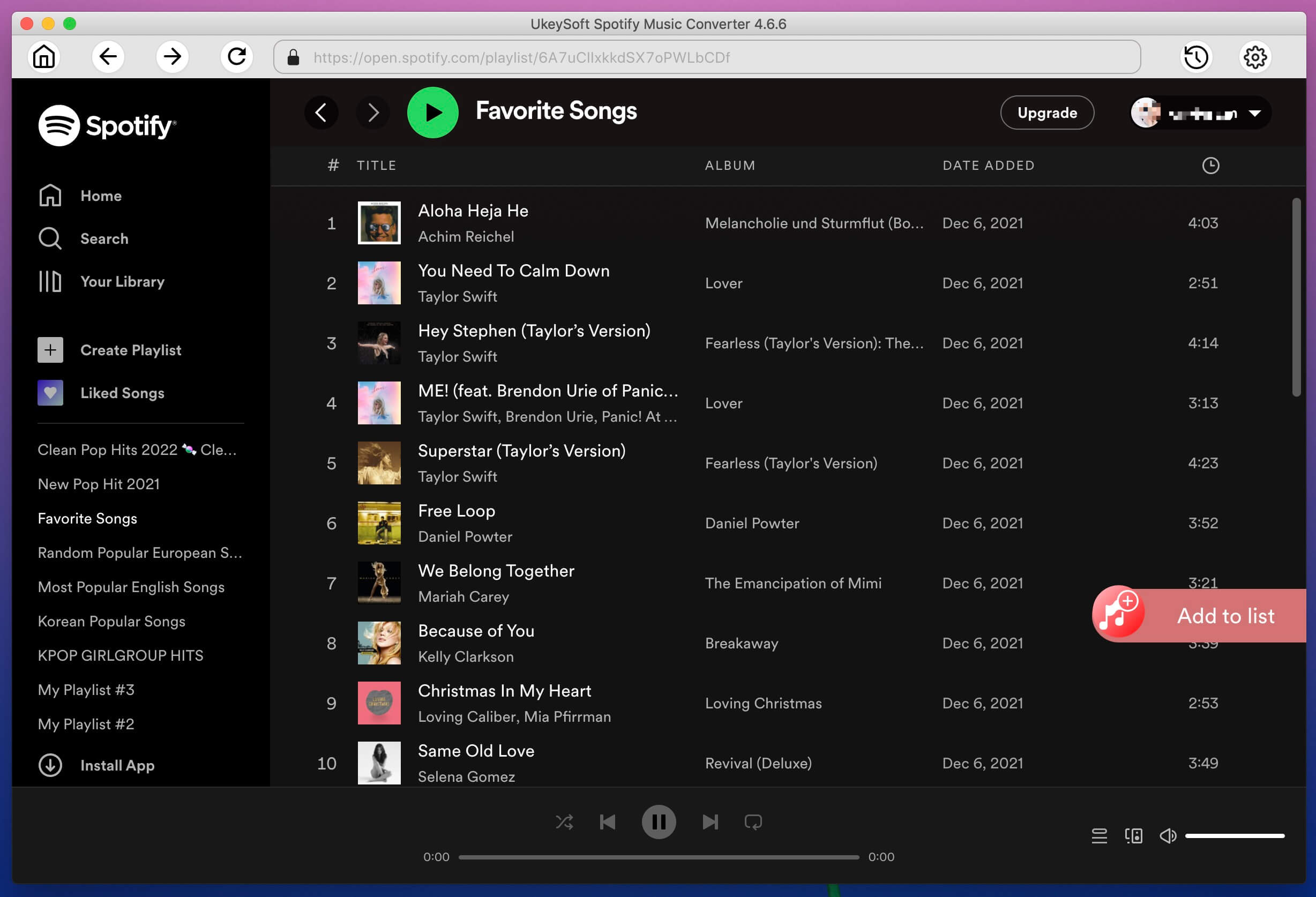 add spotify songs