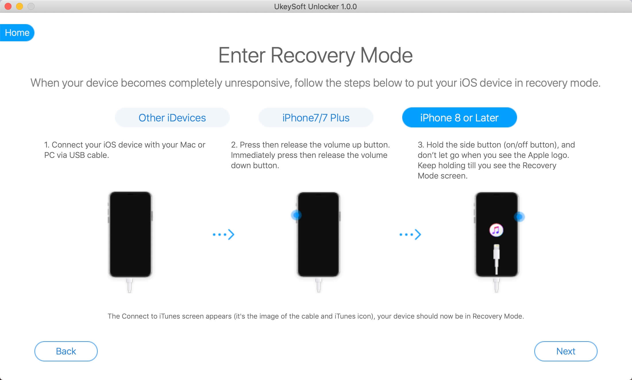 enter recovery mode iphone8