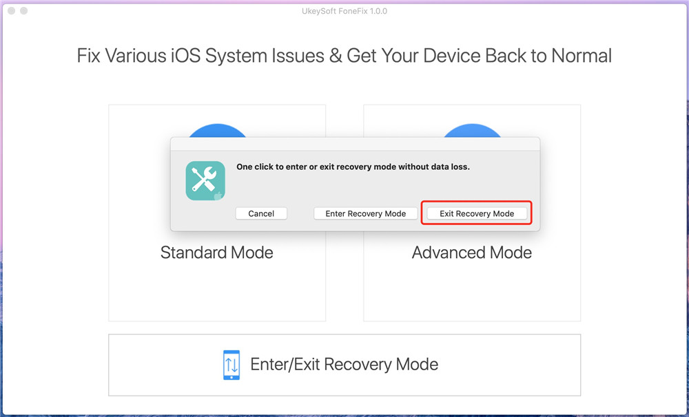 exit recovery mode fonefix