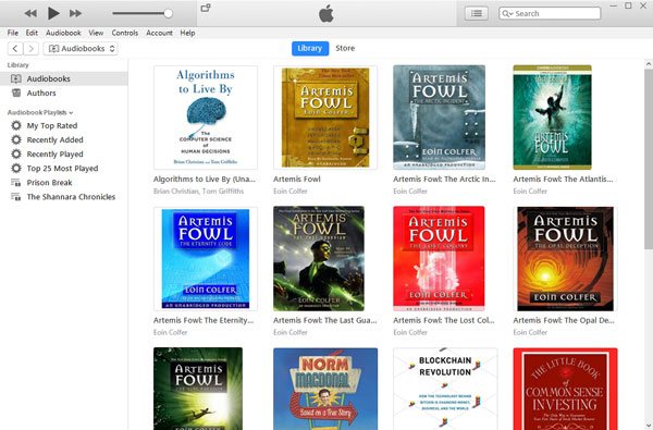 itunes audiobook library