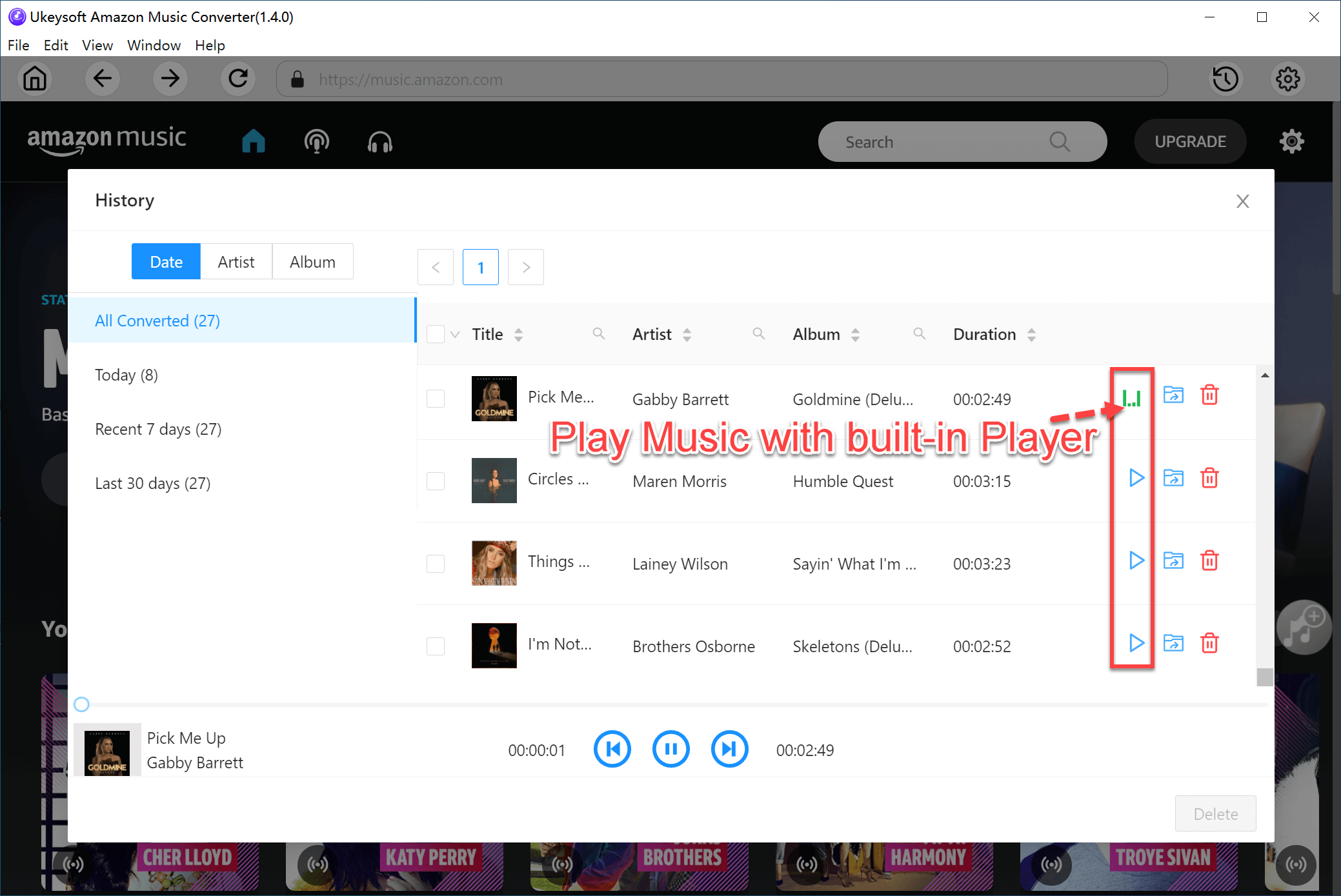 User Guide of UkeySoft Amazon Music Converter (Windows).
