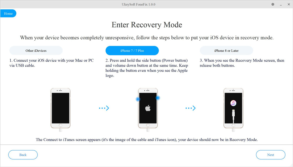 recovery mode iphone7 fonefix