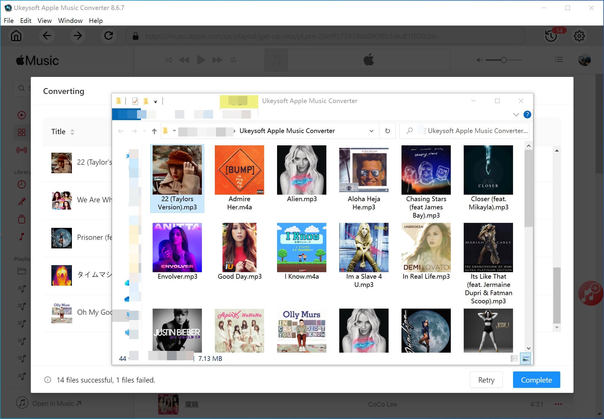 get converted Apple Music files