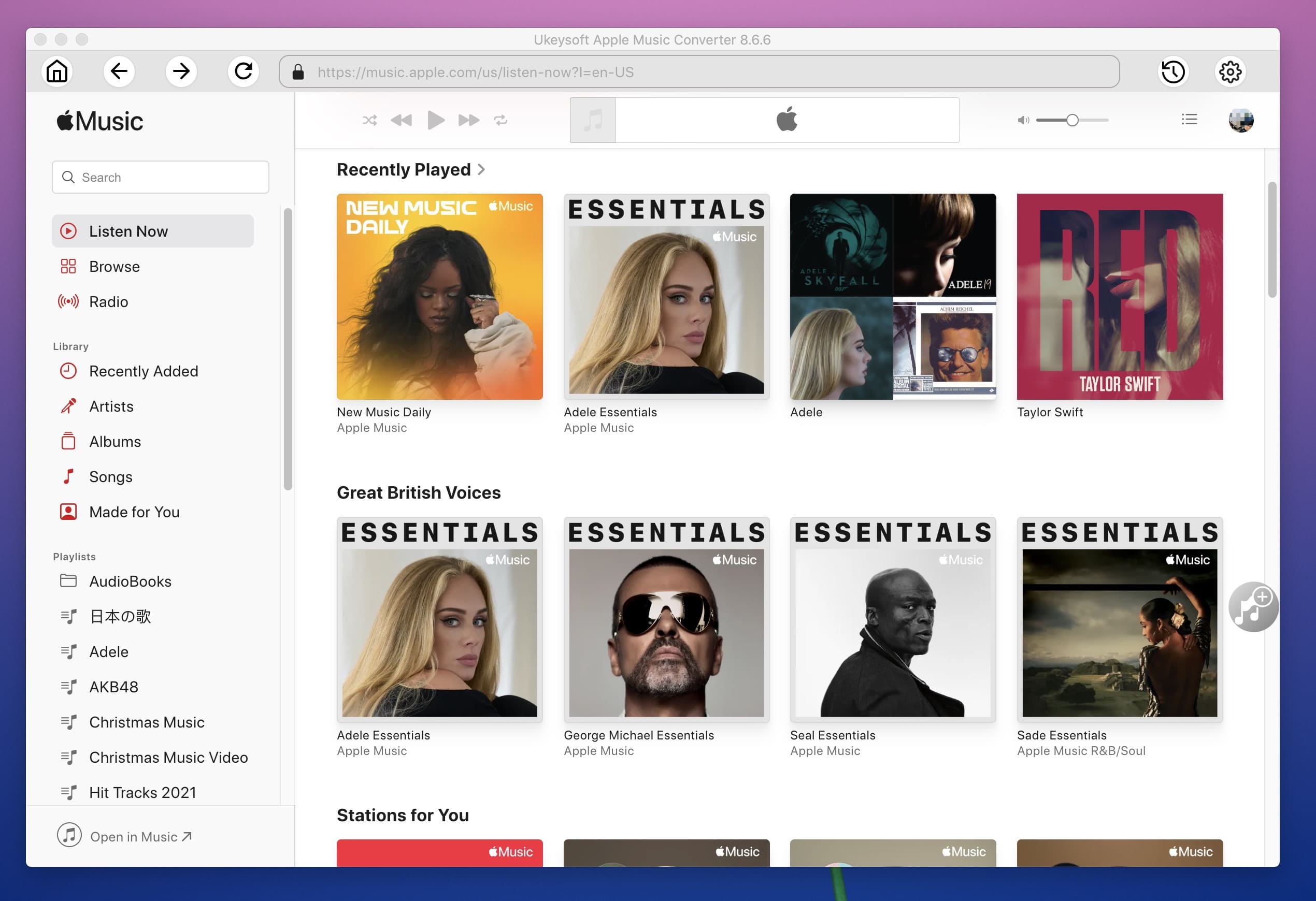 ukeysoft apple music converter main page