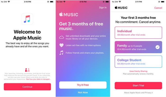 sign up apple music free trial