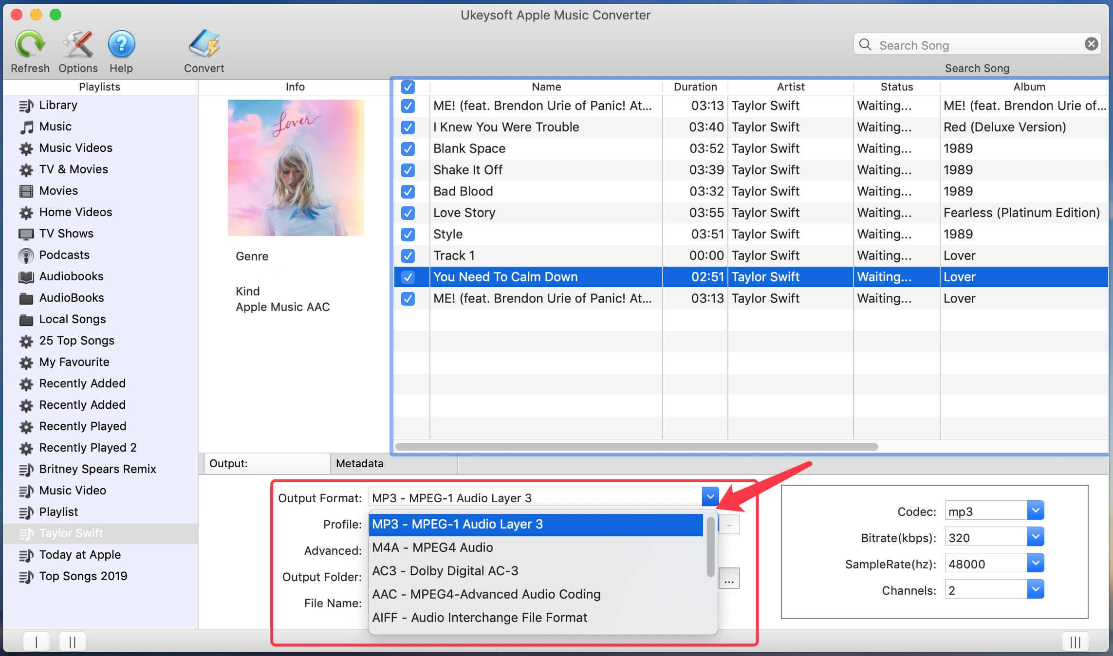 Choose MP3 to download