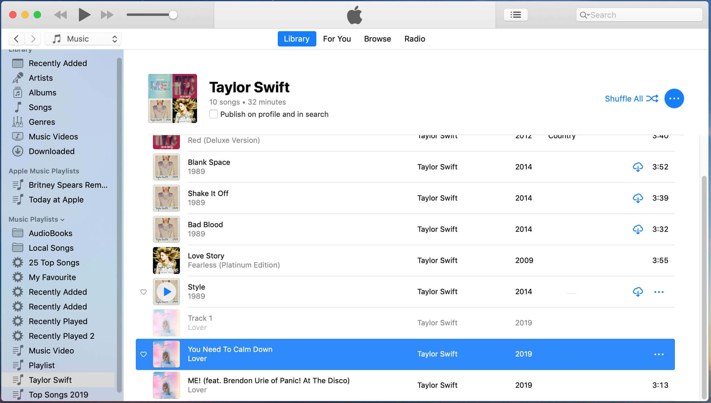 Apple Music tracks on iTunes library