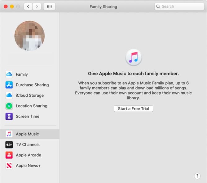 apple music family sharing on mac
