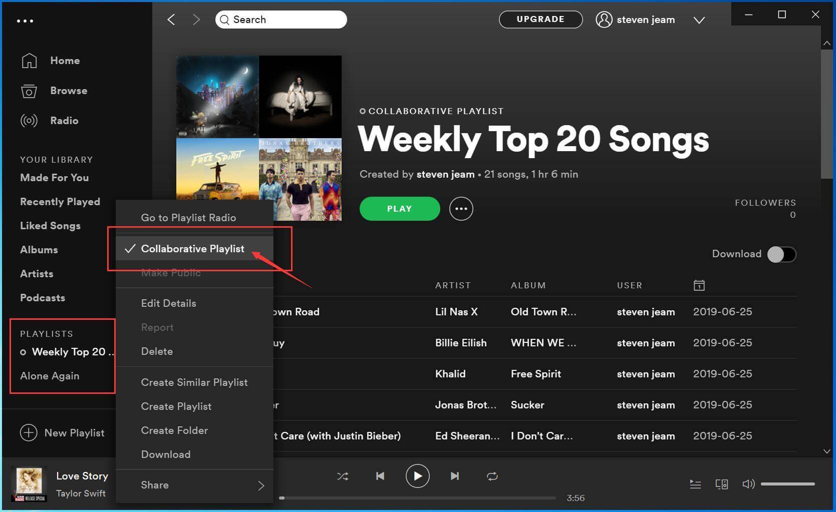 Spotify Collaborative Playlistを作成し 友人と共有する2の方法