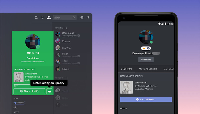 Spotifyをdiscordアプリに接続してspotify音楽を共有および再生する