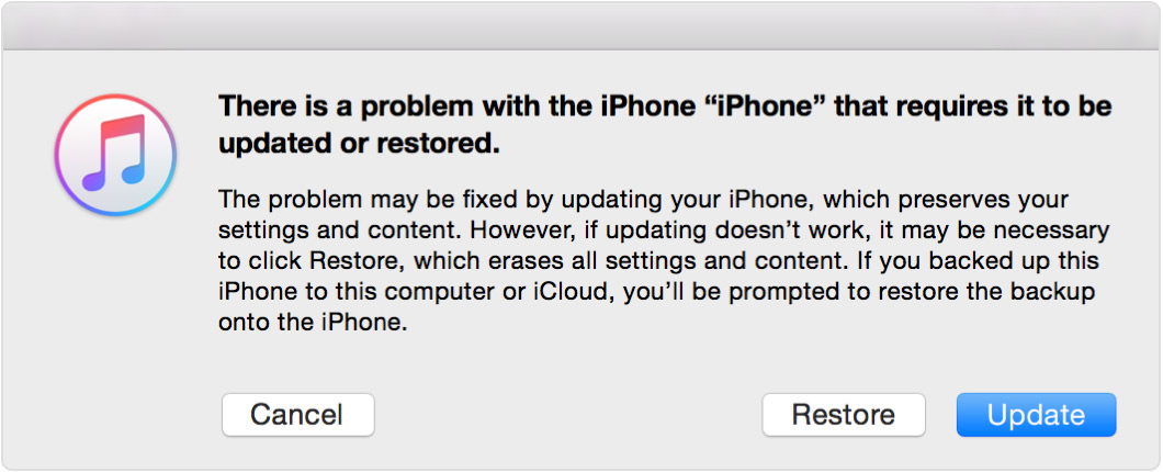 iTunes 恢复 iphone 解锁