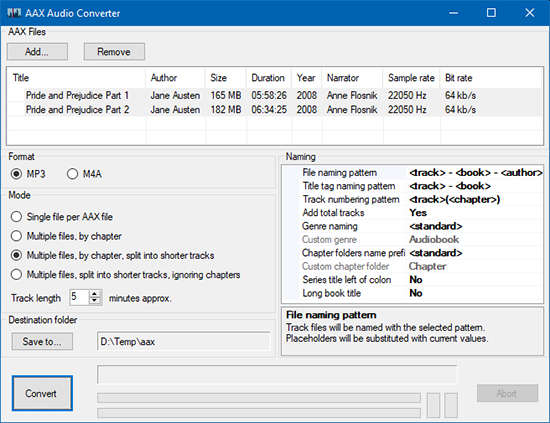 convert Audible AAX to MP3 for free