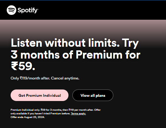 get Spotify Premium for free In India