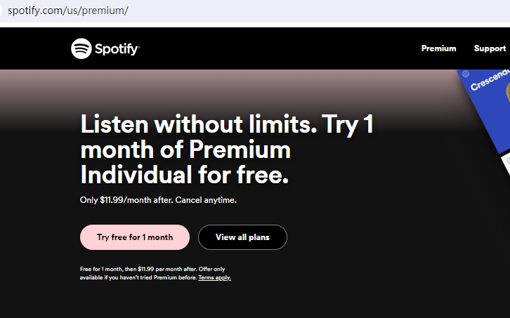 Spotify Premium free trial