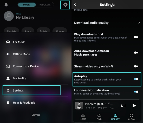 disable Autoplay on Amazon Music App