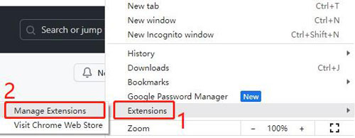 manage chrome extension.