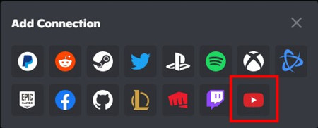 link Discord via YouTube connection