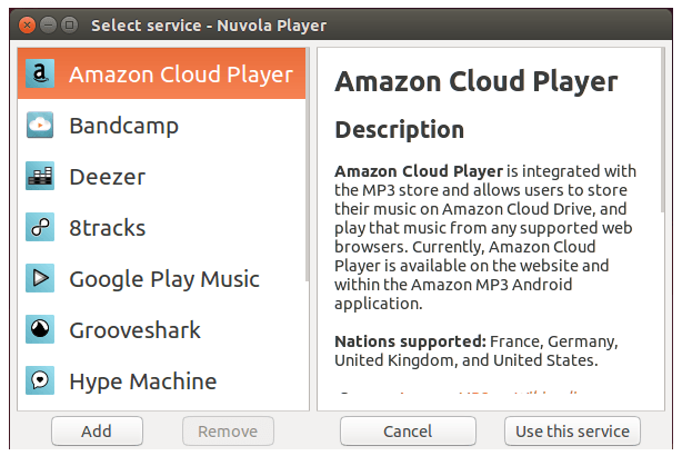 add AmazonCloudPlayer to Nuvola