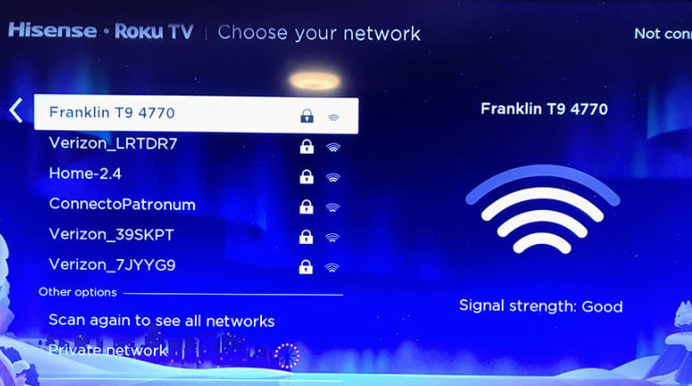 check Roku TV connection