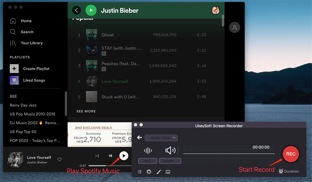 best spotify music downloader - ukeysoft screen recorder