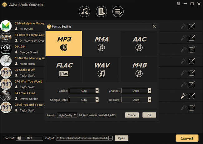 choose apple music output format