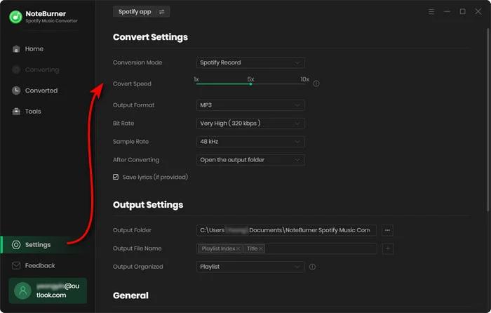 customize output settings