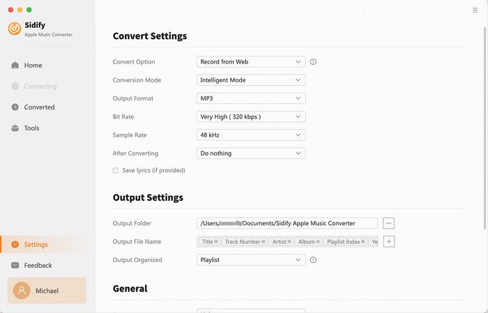 sidify customized settings