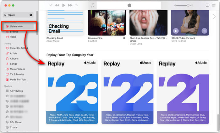 find Apple Music Replay on Mac