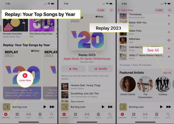 find Apple Music Replay on iPhone