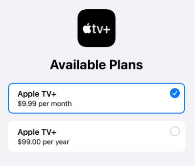 Apple TV+ price plan