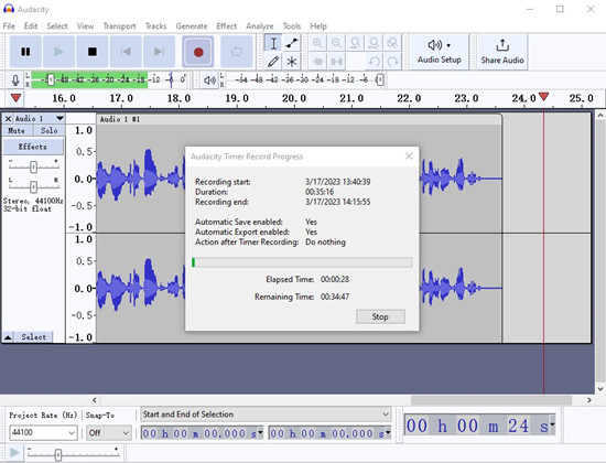 audacity timer record spotify podcast