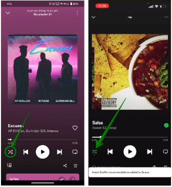 turn off spotify smart shuffle on mobile