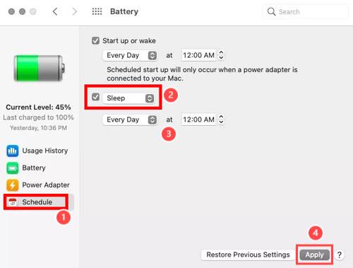 set sleep time on Mac