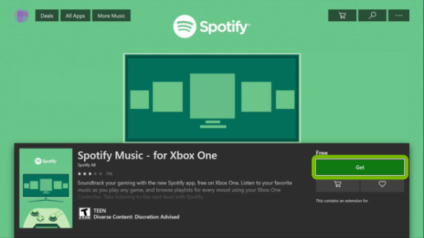 install Spotify app on Xbox One