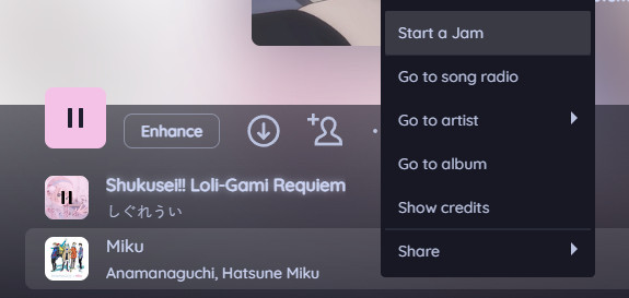 start a jam on Spotify desktop