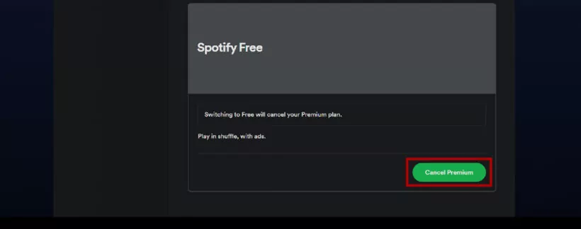 cancel Premium on Spotify website