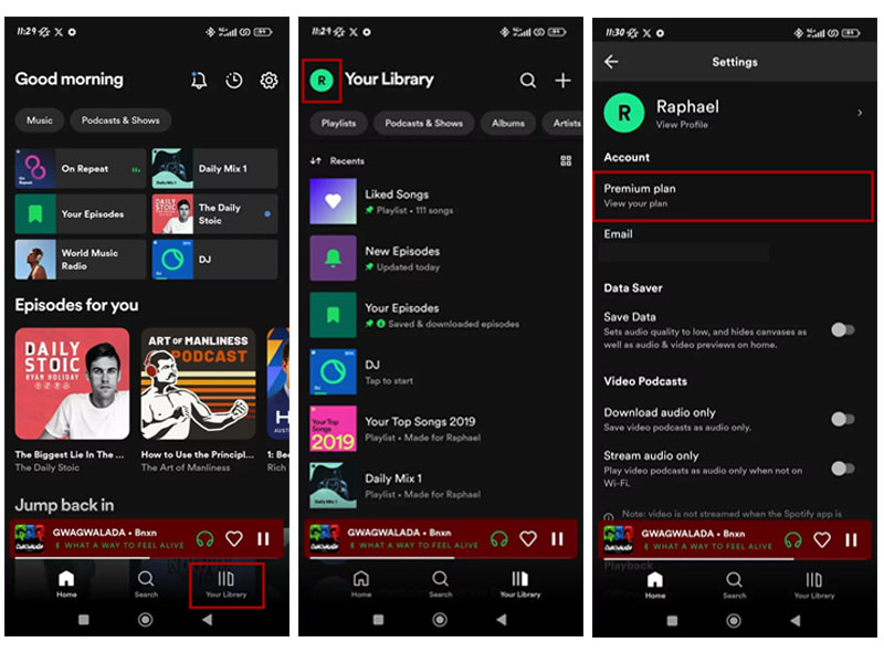 check Spotify Premium in app