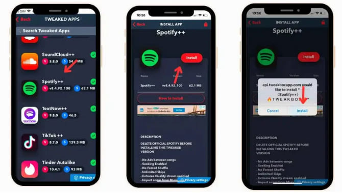 install Spotify Premium cracked on iOS